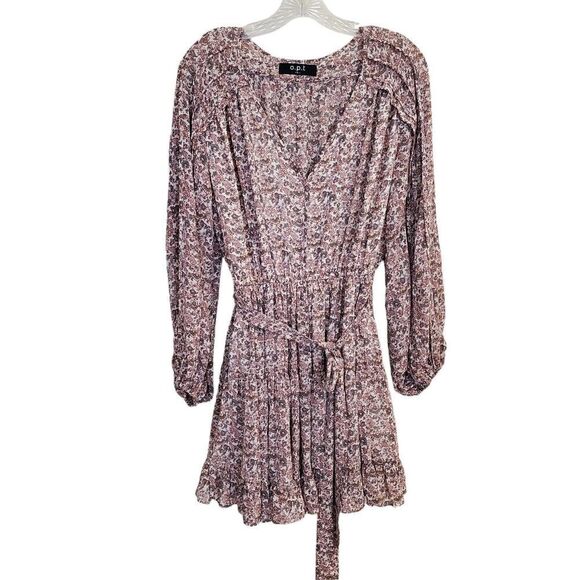 OPT Leah Evereve Dress Size Small Floral Sheer skater fit flare Short Cottage - Picture 5 of 16